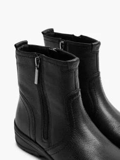 Best Zwarte Leren Comfort Enkelboot Dames Comfort Schoenen