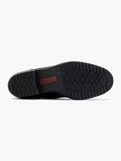 Zwarte Leren Comfort Enkellaars Dames Enkellaarzen & Boots
