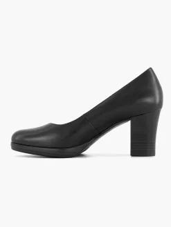 Outlet Zwarte Leren Comfort Pump Dames Comfort Schoenen