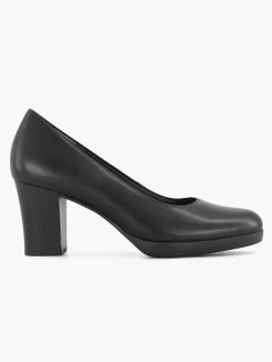 Outlet Zwarte Leren Comfort Pump Dames Comfort Schoenen