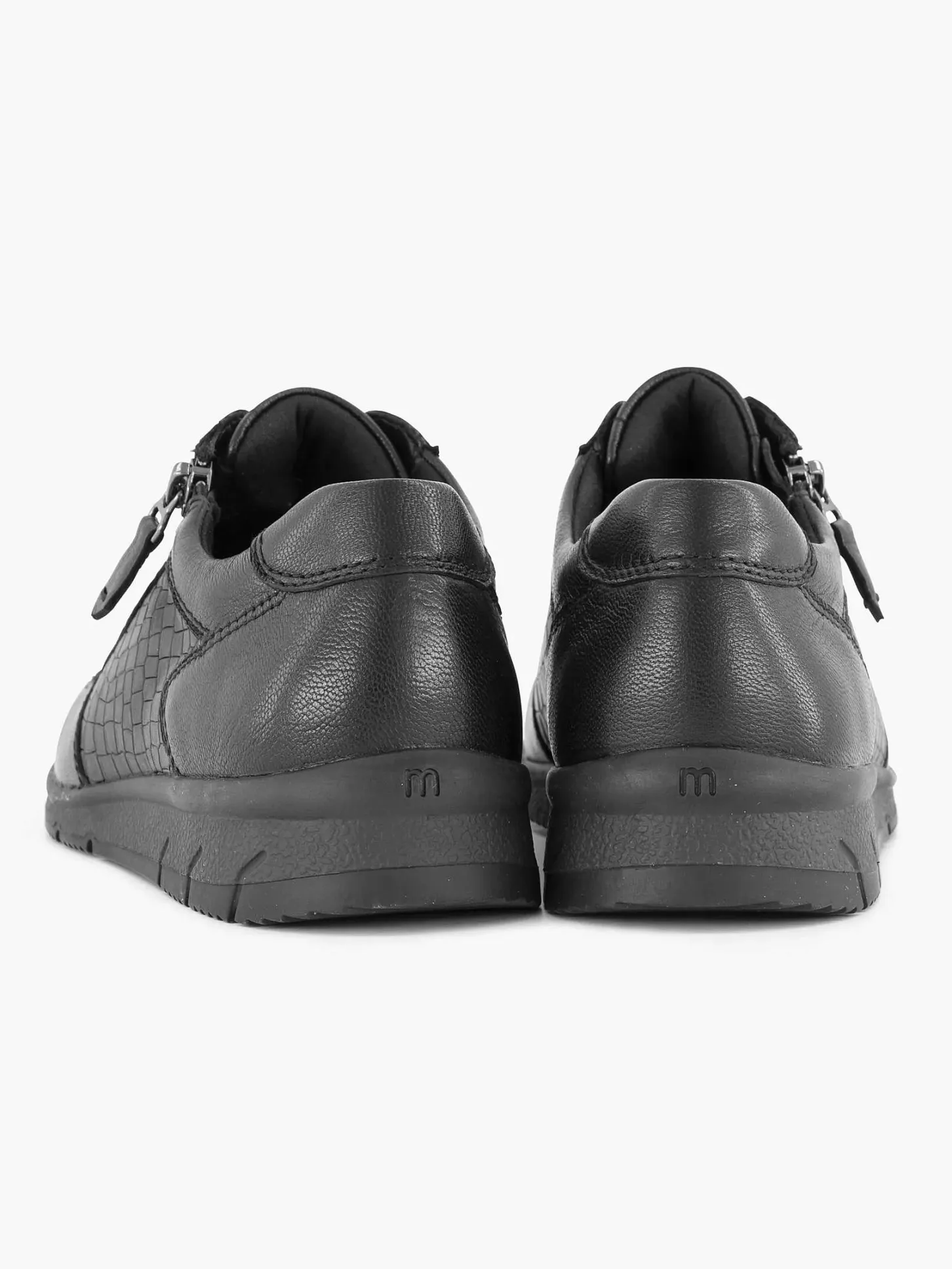 Outlet Zwarte Leren Comfort Sneaker Dames Comfort Schoenen