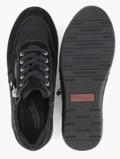 Outlet Zwarte Leren Comfort Sneaker Dames Comfort Schoenen
