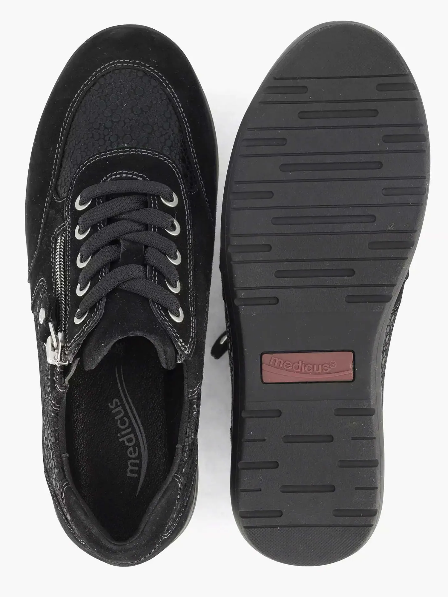 Outlet Zwarte Leren Comfort Sneaker Dames Comfort Schoenen