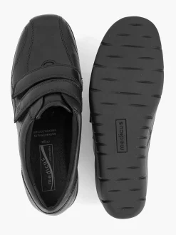 Hot Zwarte Leren Comfort Sneaker Klittenband Dames Sneakers