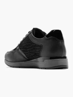Sale Zwarte Leren Comfort Veterschoen Dames Comfort Schoenen
