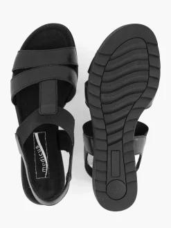 New Zwarte Leren Sandaal Dames Sandalen