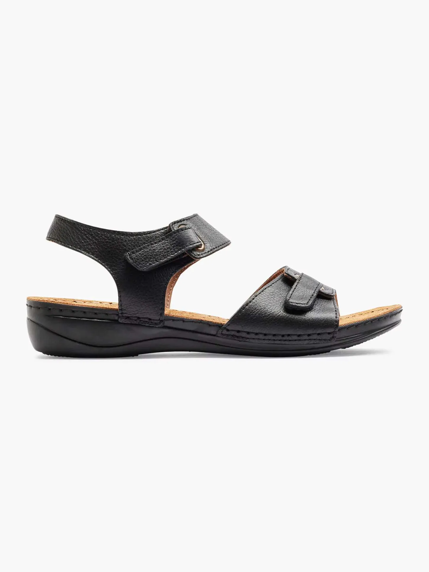 Sale Zwarte Leren Sandaal Dames Comfort Schoenen