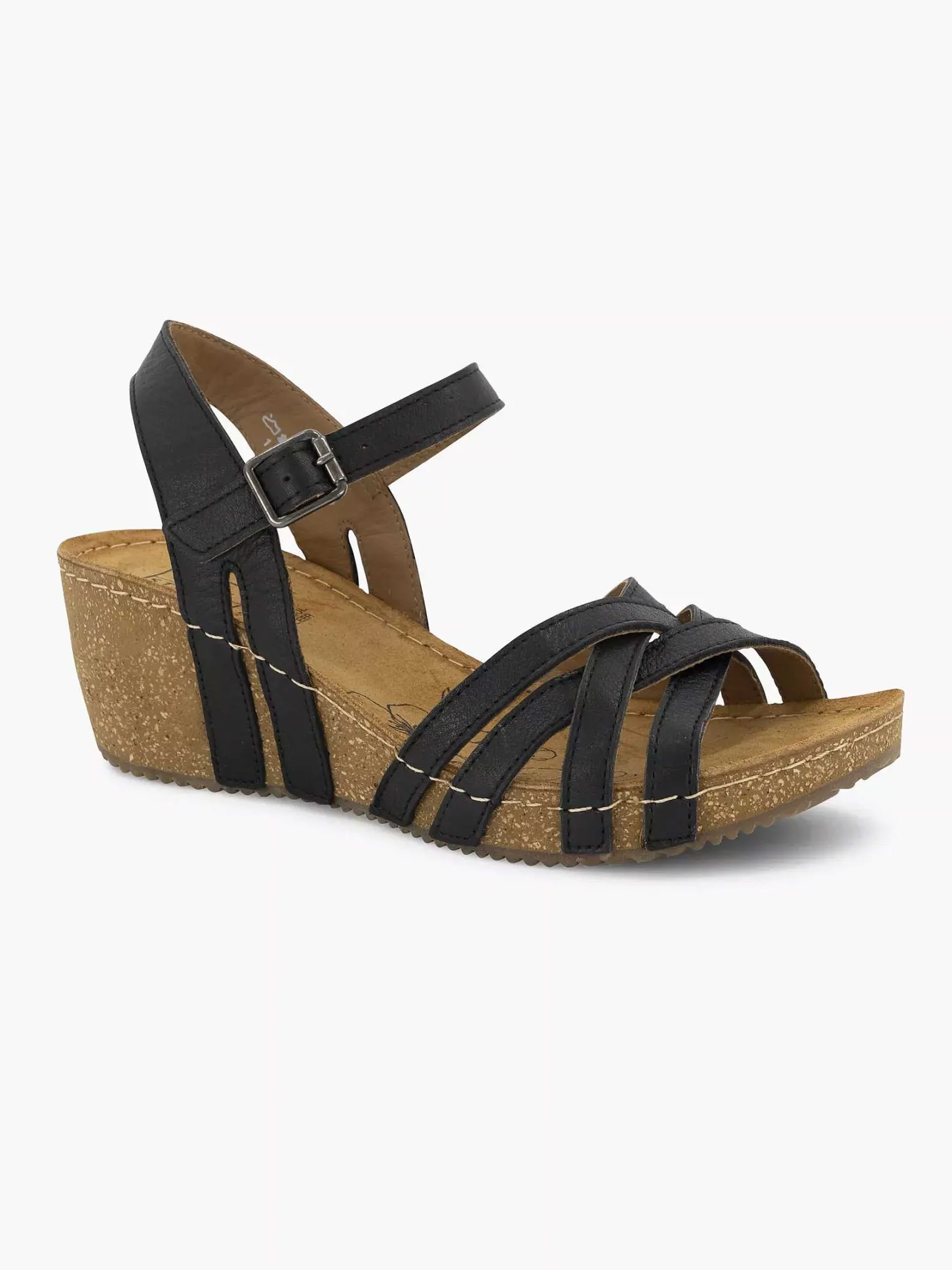 Sale Zwarte Leren Sandalen Sleehak Dames Sandalen