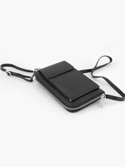 Online Zwarte Leren Telefoontas Dames Online Exclusive Accessoires