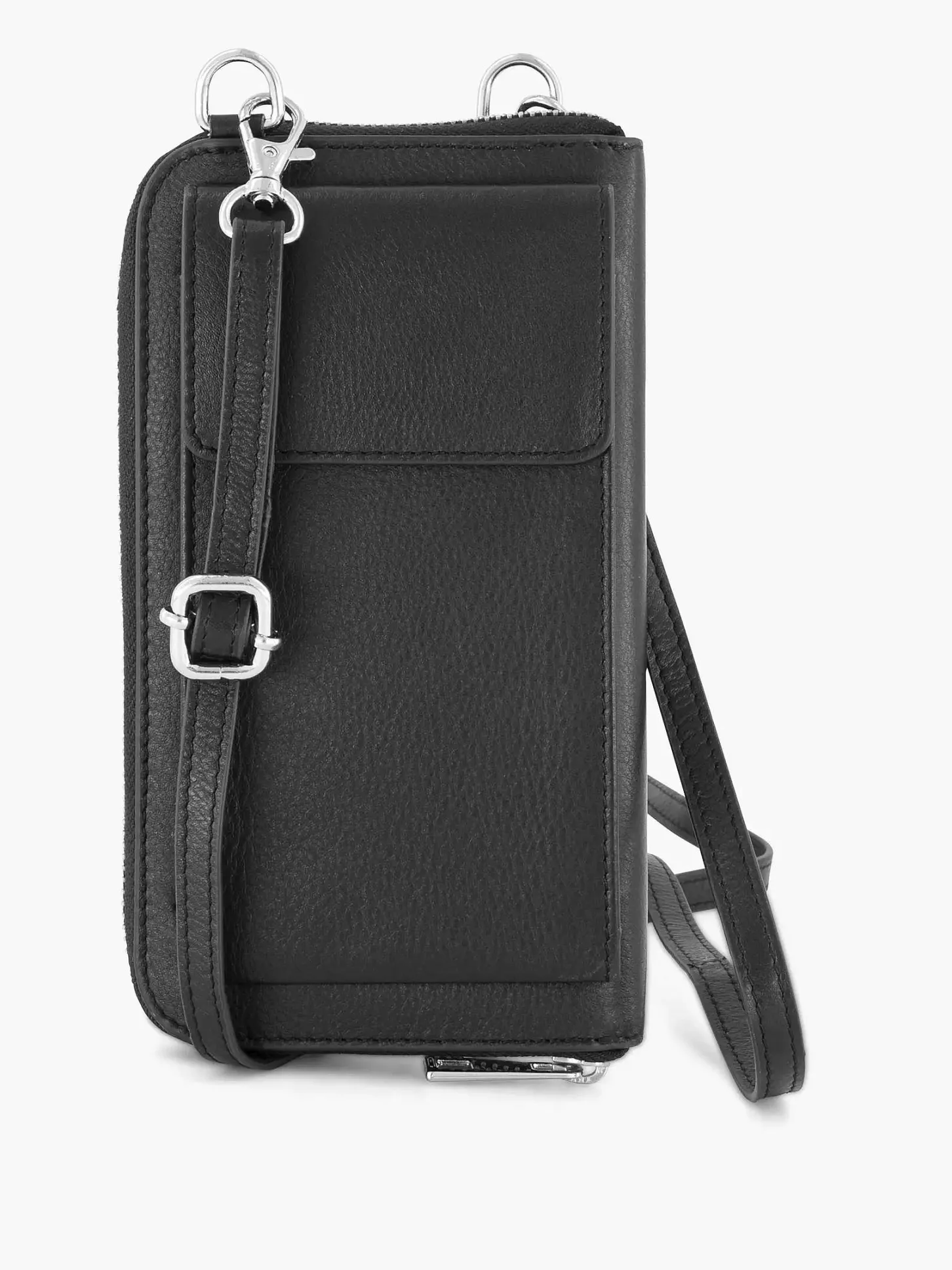 Online Zwarte Leren Telefoontas Dames Online Exclusive Accessoires