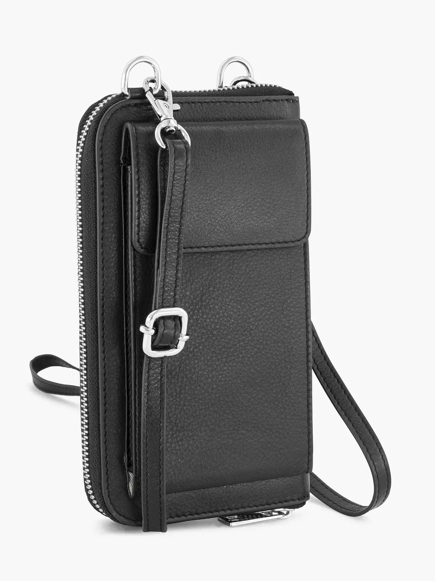 Online Zwarte Leren Telefoontas Dames Online Exclusive Accessoires