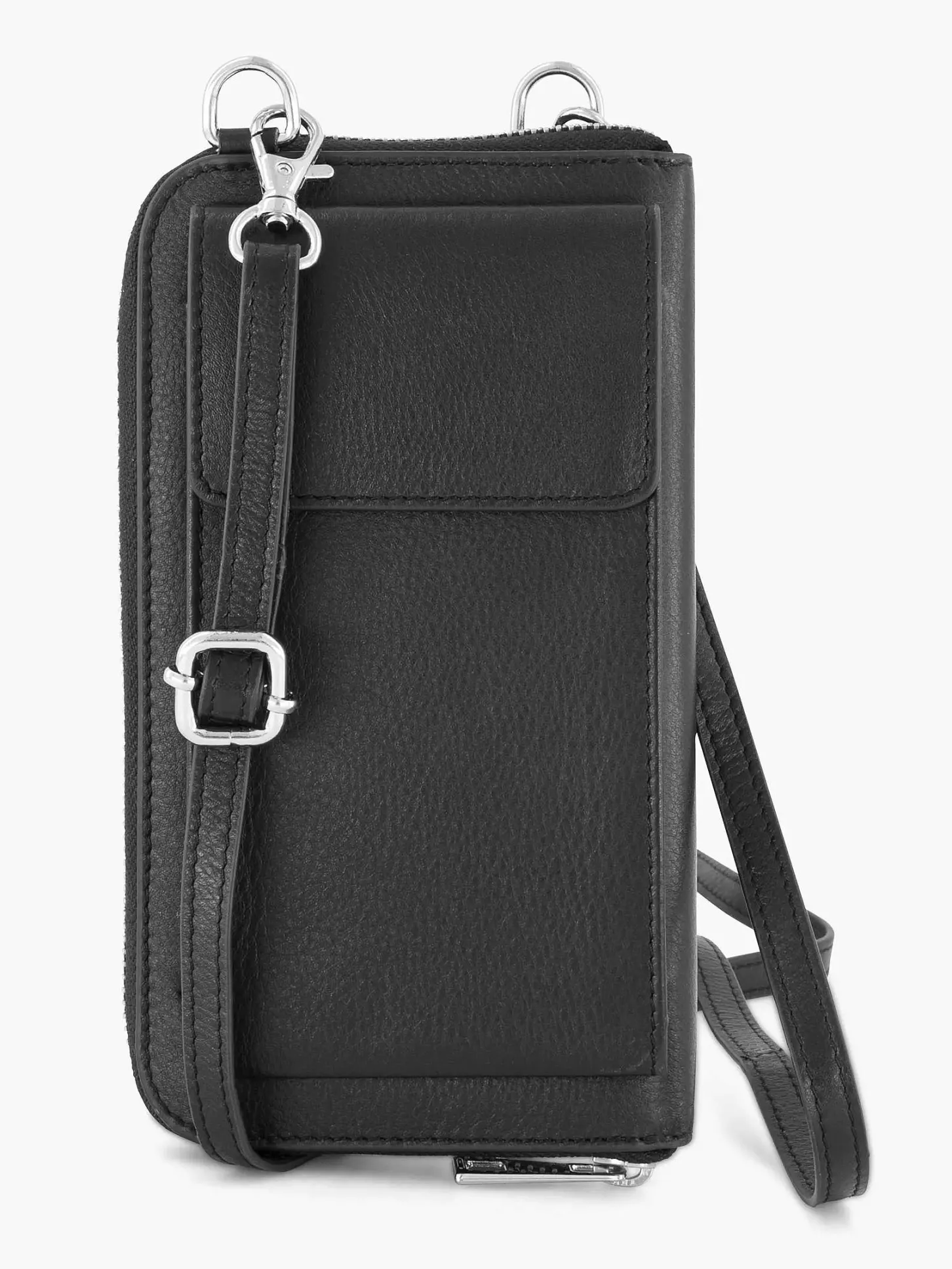 Online Zwarte Leren Telefoontas Dames Online Exclusive Accessoires