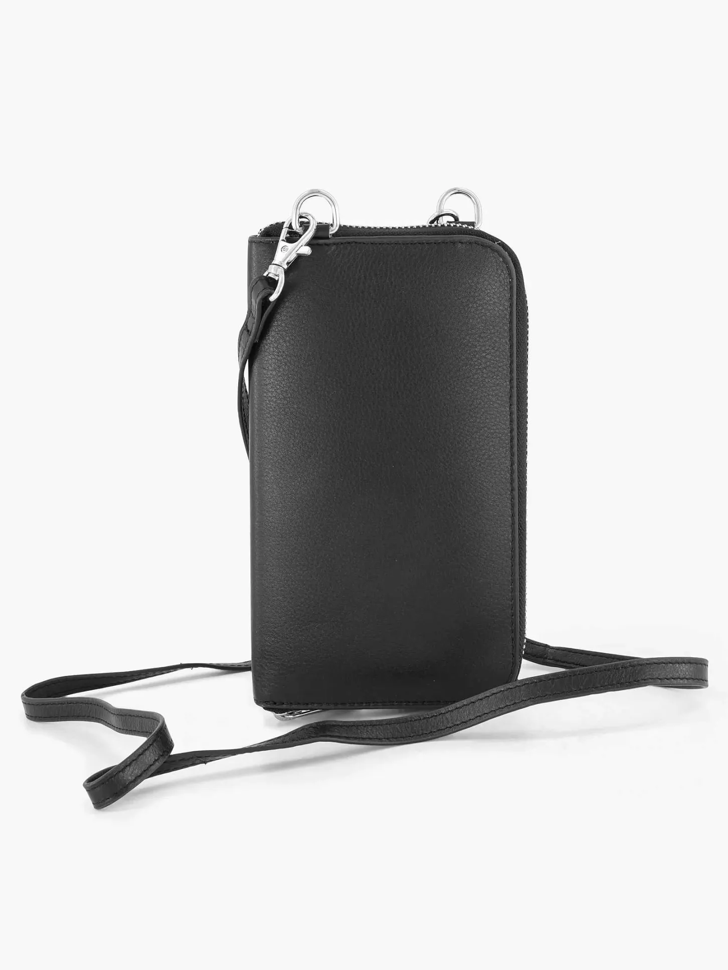 Online Zwarte Leren Telefoontas Dames Online Exclusive Accessoires