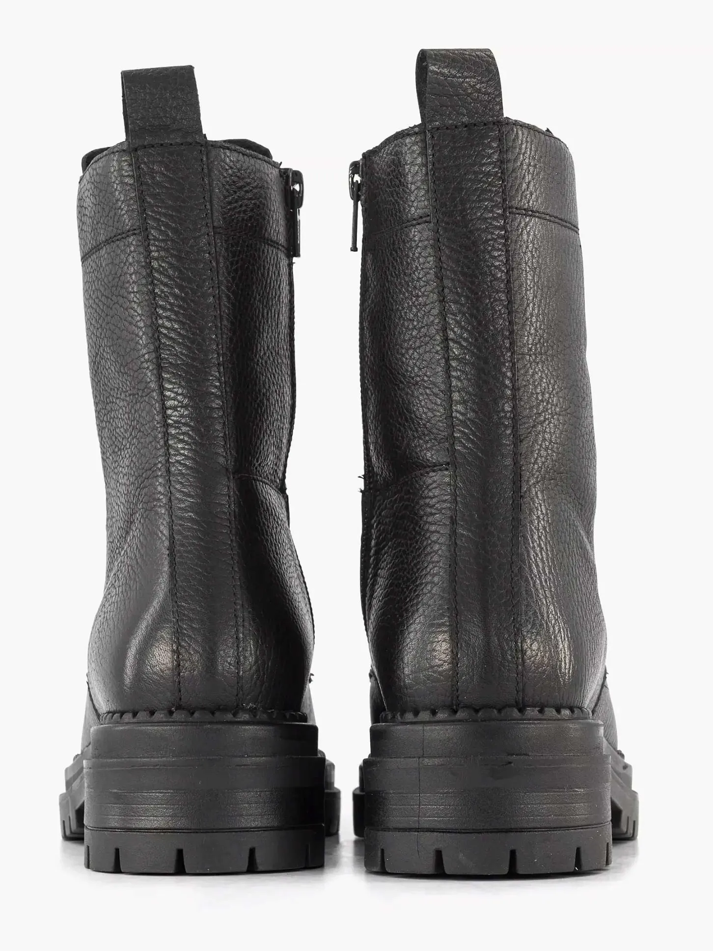 Online Zwarte Leren Veterboot Dames Enkellaarzen & Boots