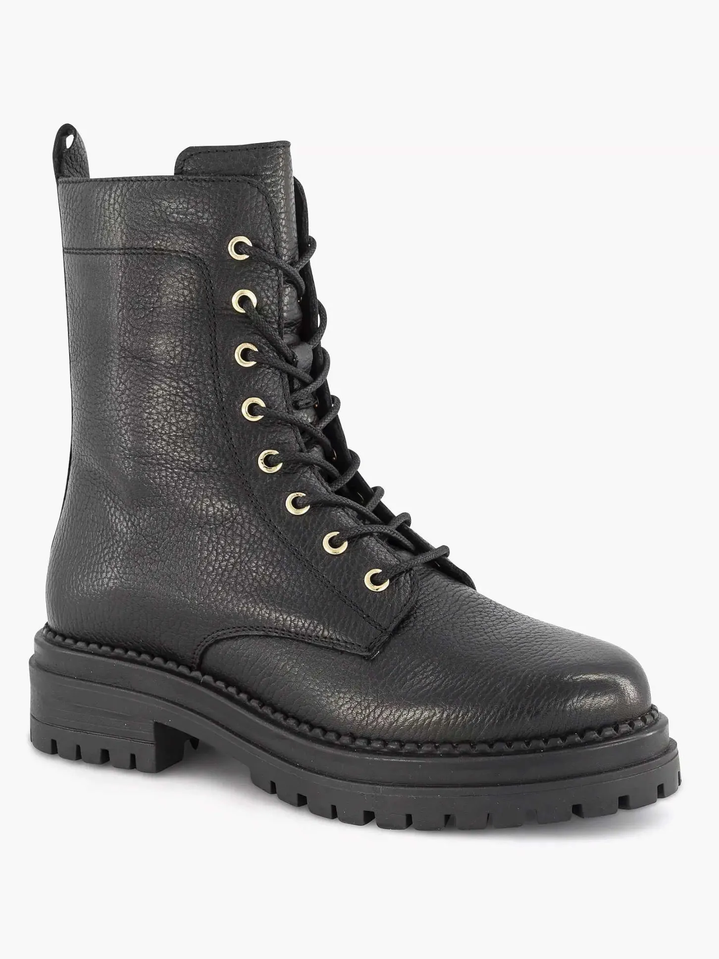 Online Zwarte Leren Veterboot Dames Enkellaarzen & Boots
