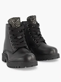 New Zwarte Leren Veterboot Kinderen Jongensschoenen