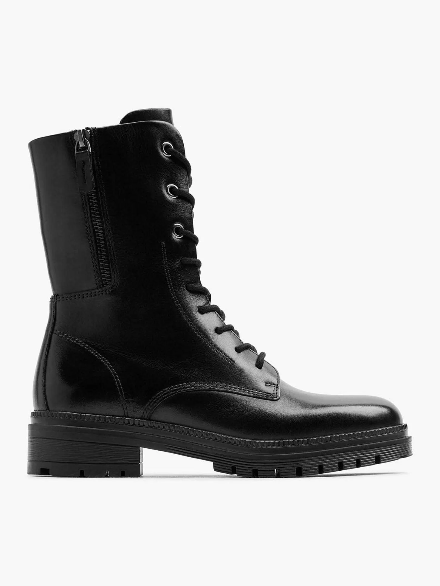 Sale Zwarte Leren Veterboot Dames Enkellaarzen & Boots