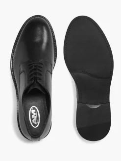 Hot Zwarte Leren Veterschoen Heren Geklede Schoenen