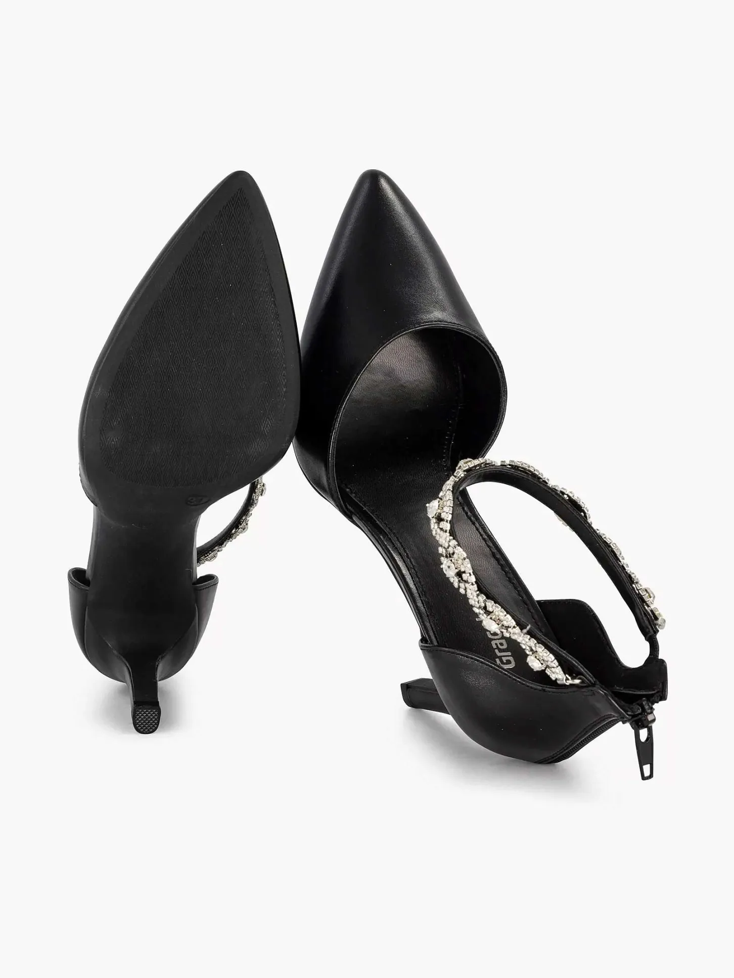 Clearance Zwarte Pump Steentjes Dames Pumps