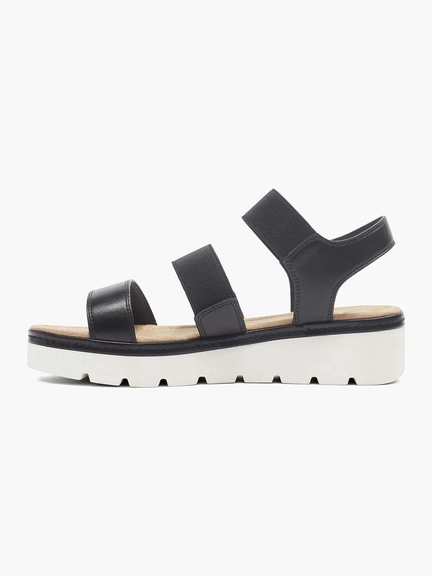 Outlet Zwarte Sandaal Elastisch Dames Sandalen