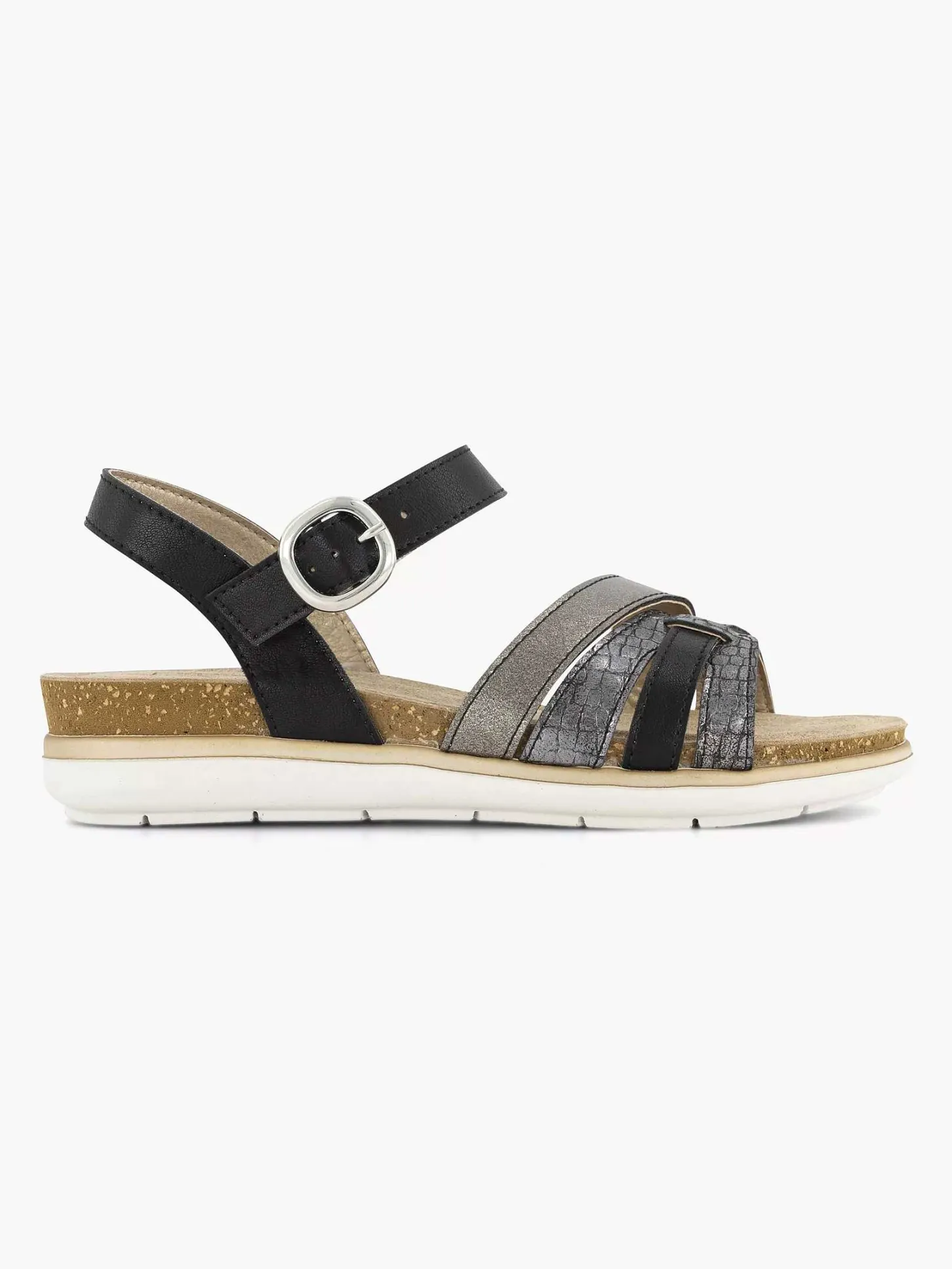 Best Zwarte Sandaal Gespsluiting Dames Sandalen