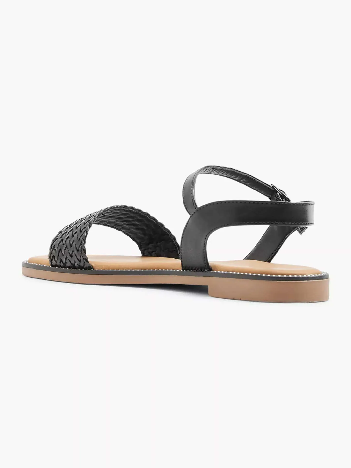 Discount Zwarte Sandaal Gevlochten Dames Sandalen
