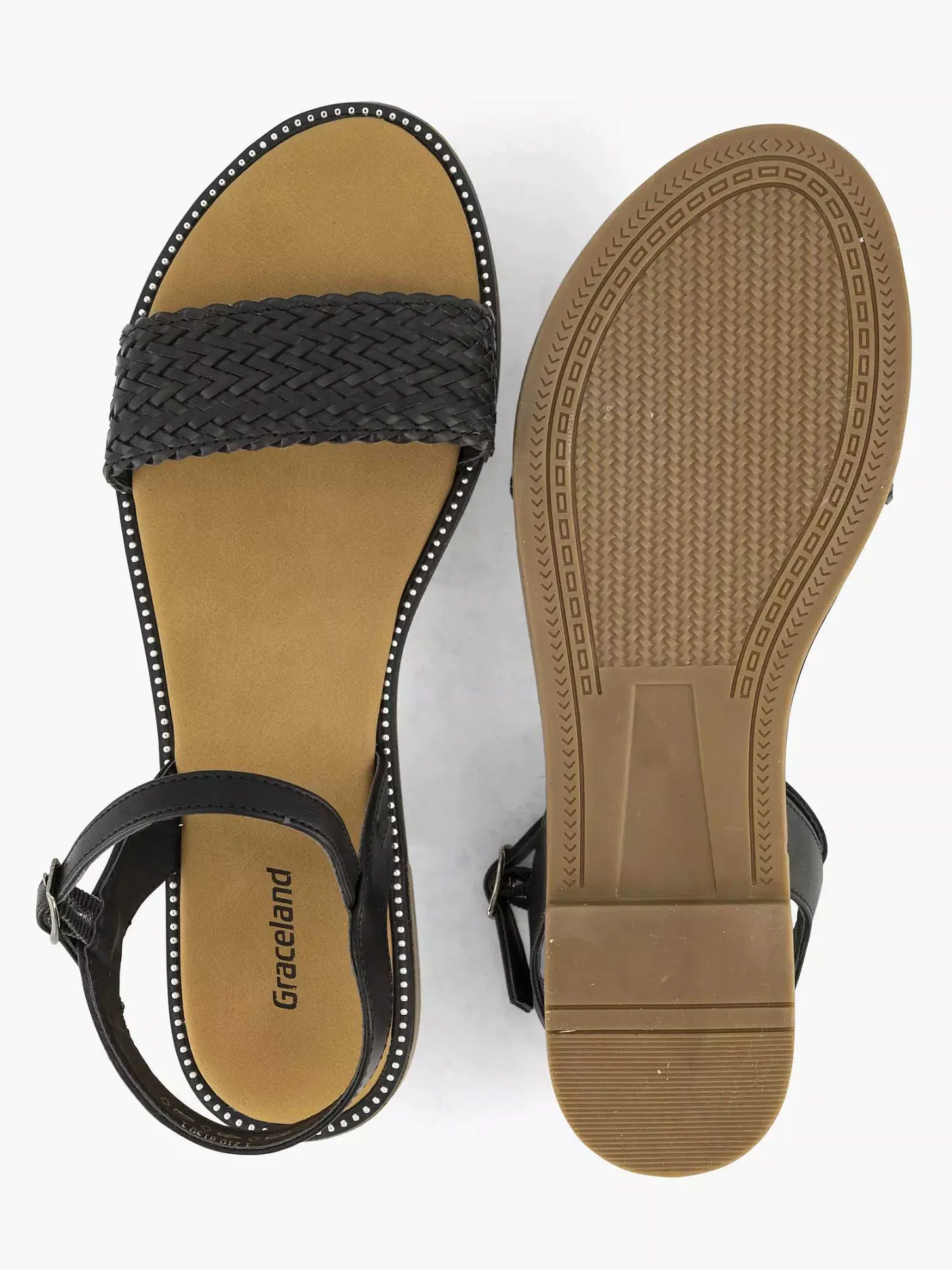 Discount Zwarte Sandaal Gevlochten Dames Sandalen
