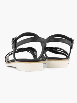 Outlet Zwarte Sandaal Gevlochten Dames Sandalen