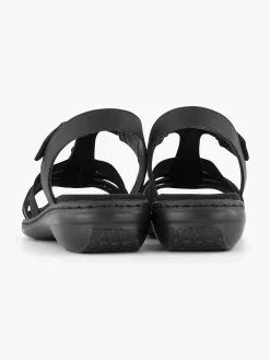 Discount Zwarte Sandaal Klittenband Dames Comfort Schoenen