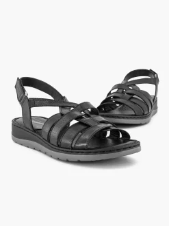 Online Zwarte Sandaal Klittenband Dames Sandalen