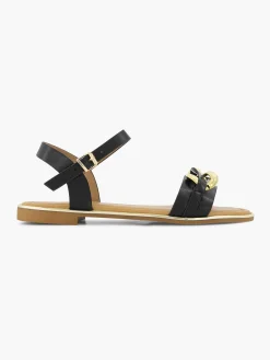Clearance Zwarte Sandaal Sierketting Dames Sandalen
