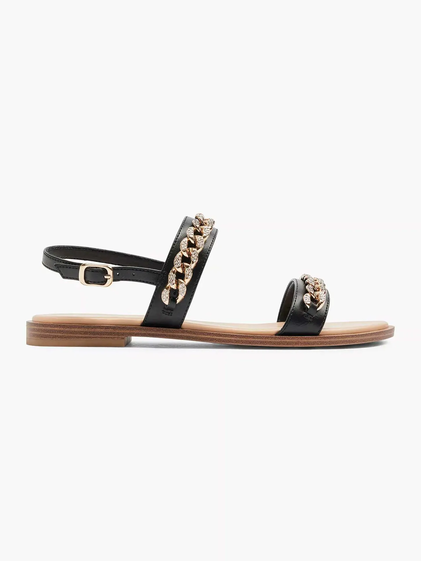 Hot Zwarte Sandaal Sierketting Dames Sandalen