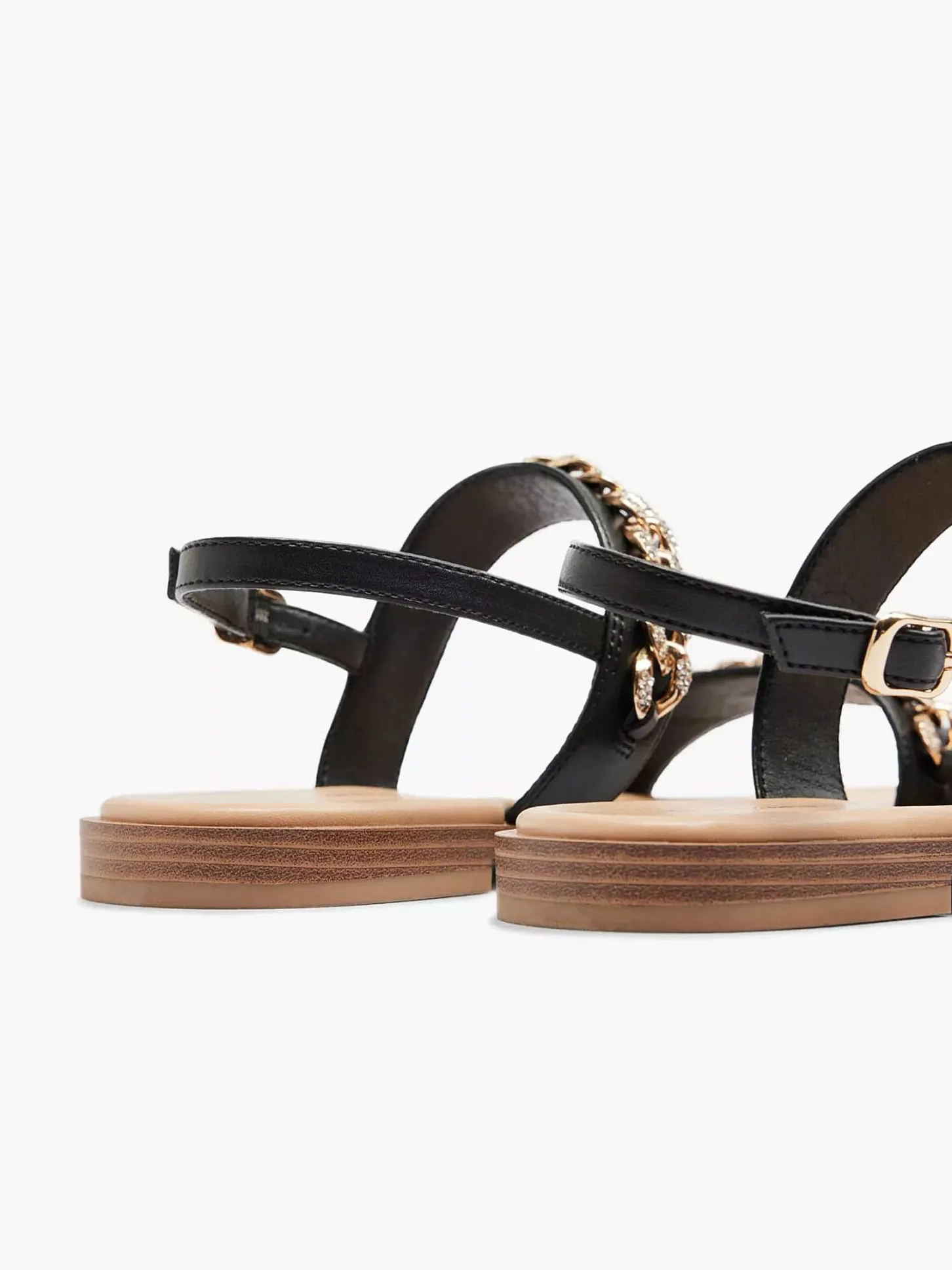 Hot Zwarte Sandaal Sierketting Dames Sandalen