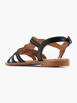 Zwarte Sandaal Sierketting Dames Sandalen