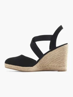 Hot Zwarte Sandaal Sleehak Dames Sandalen