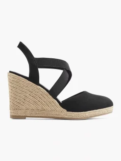 Hot Zwarte Sandaal Sleehak Dames Sandalen