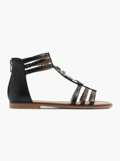 Zwarte Sandaal Steentjes Dames Sandalen