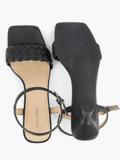Online Zwarte Sandalette Gevlochten Dames Sandalen