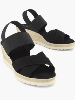 Clearance Zwarte Sandalette Sleehak Dames Sandalen