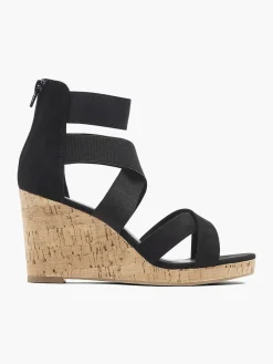 Hot Zwarte Sandalette Sleehak Dames Sandalen