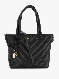Best Zwarte Schoudertas Doorgestikt Dames Online Exclusive Accessoires
