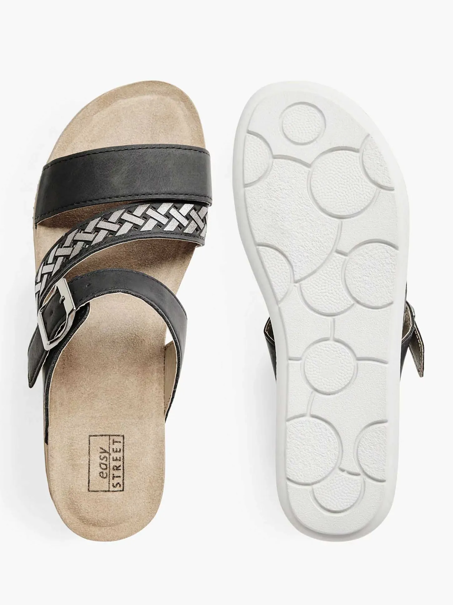 Zwarte Slipper Gespsluiting Dames Slippers