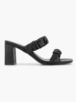 Discount Zwarte Slipper Hak Dames Sandalen