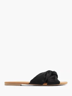 Discount Zwarte Slipper Knoop Dames Slippers