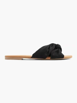 Discount Zwarte Slipper Knoop Dames Slippers