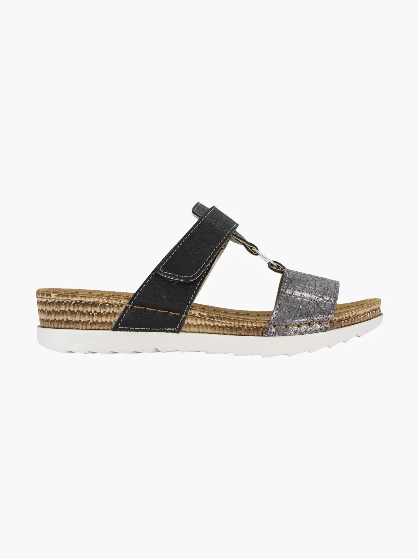 Online Zwarte Slipper Leren Voetbed Dames Slippers