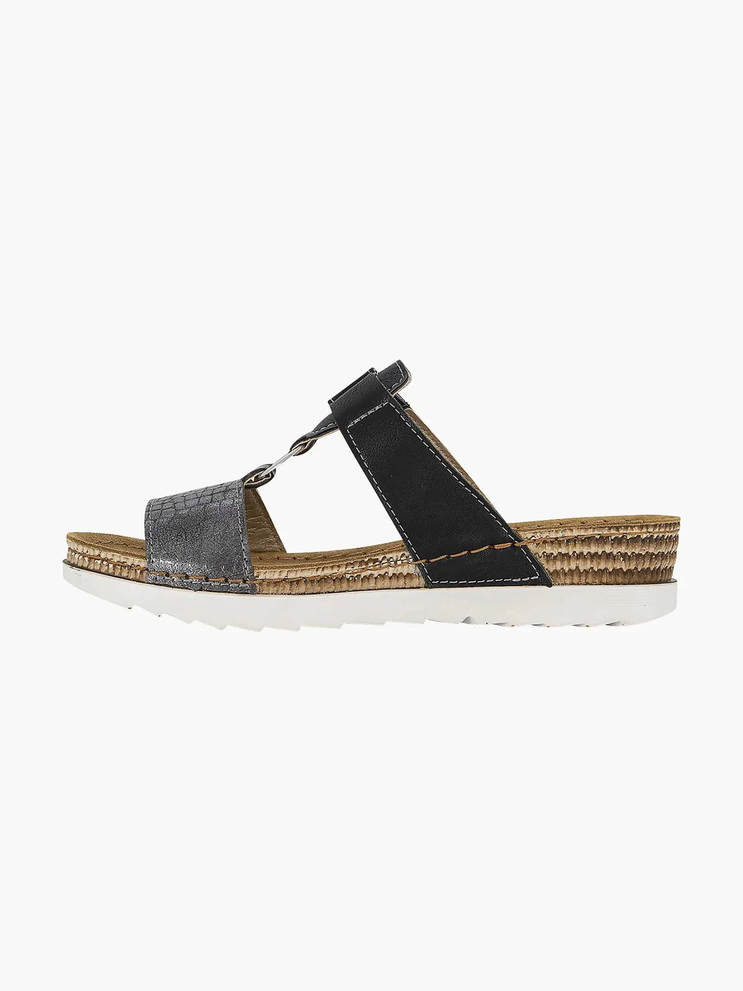 Online Zwarte Slipper Leren Voetbed Dames Slippers