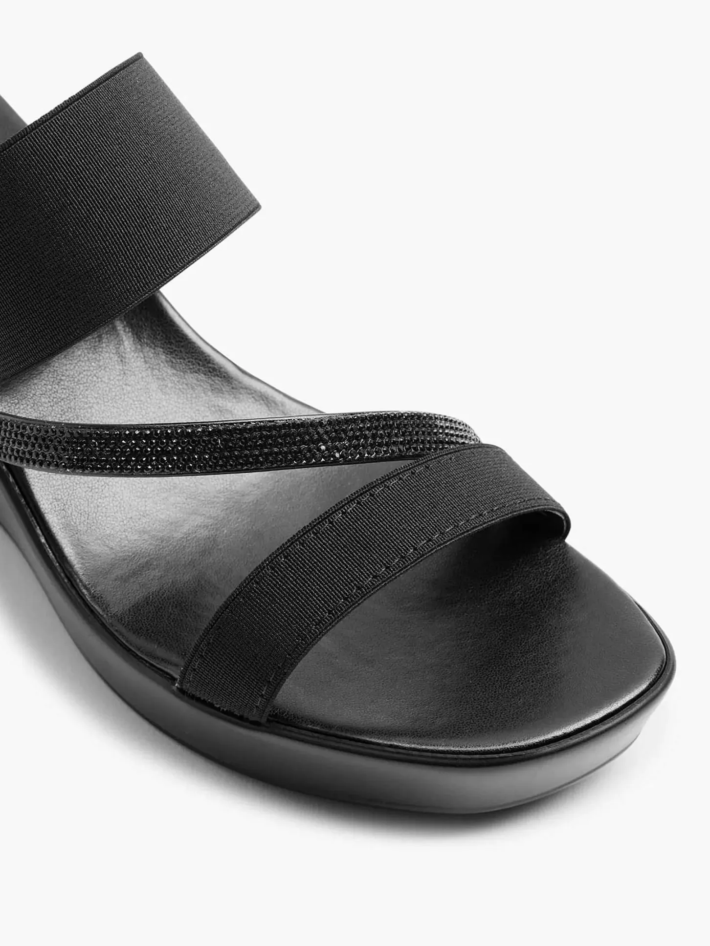 Clearance Zwarte Slipper Sleehak Dames Sandalen