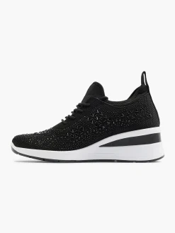 Outlet Zwarte Sneaker Steentjes Dames Sneakers