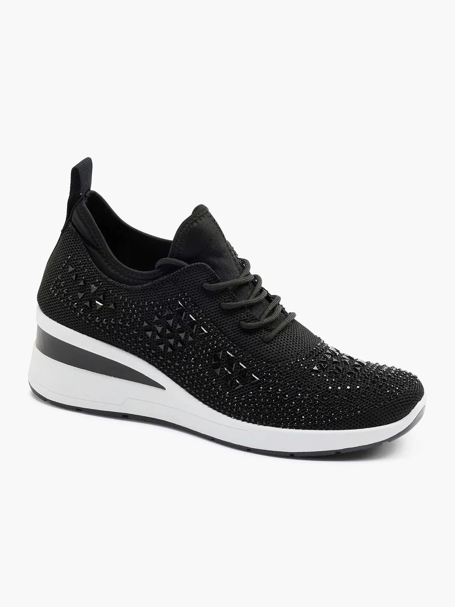 Outlet Zwarte Sneaker Steentjes Dames Sneakers